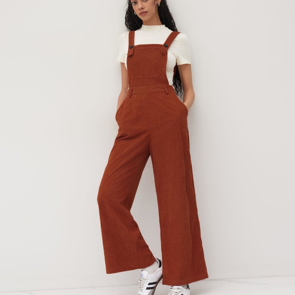 Cider Corduroy Overalls | Small | Orange
